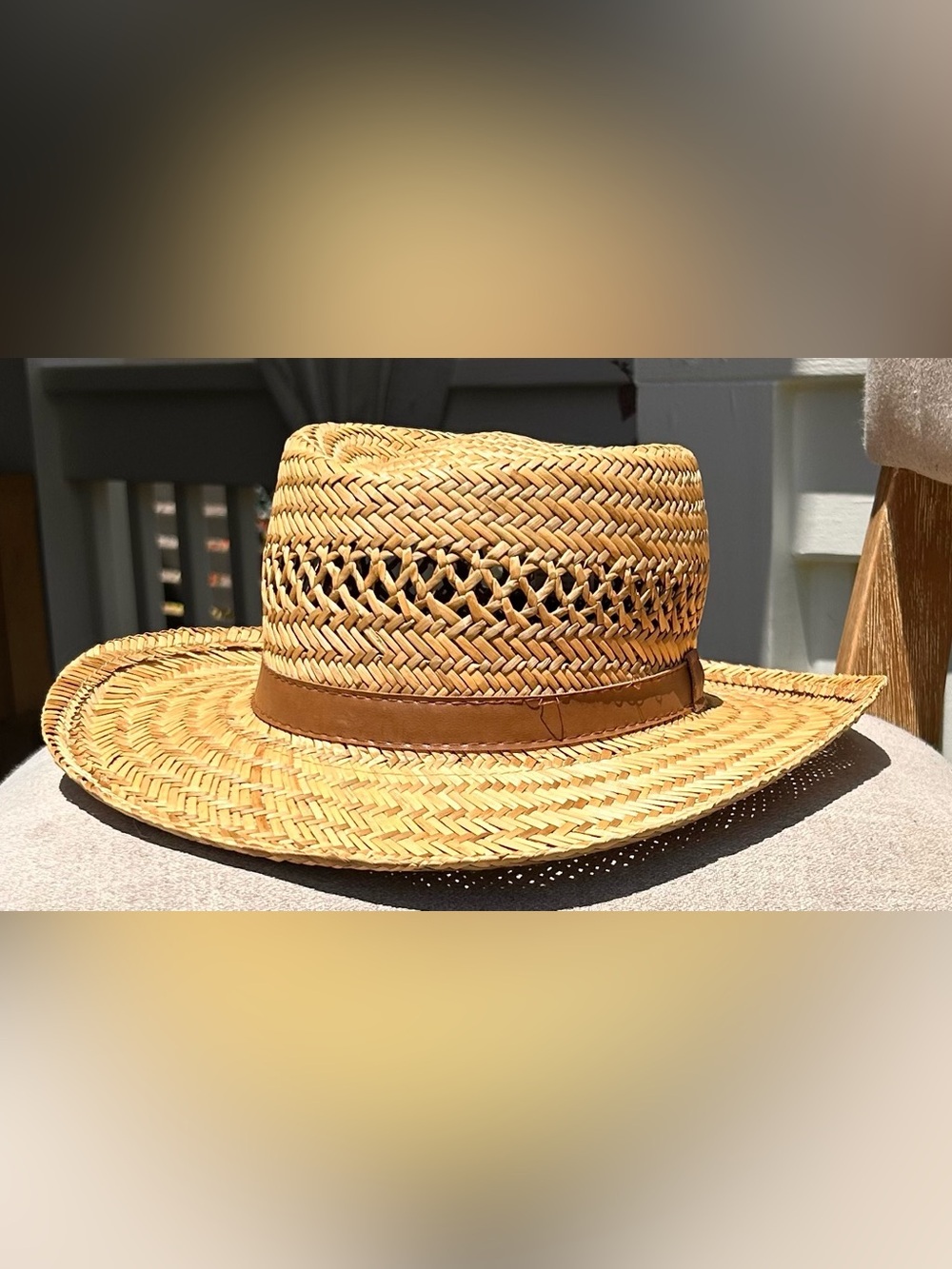 Dorfman Pacific DPC Handmade Natural Straw Western Sun Hat Men’s Medium